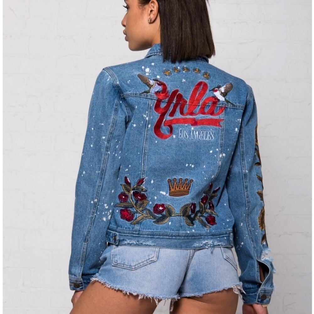 Y & R URLA Street Style Embroidered Denim Jacket M
